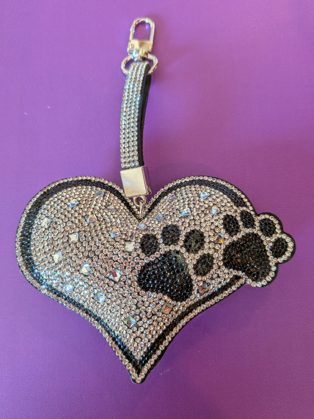 Jacqueline Kent "Diamonds in the Ruff" Silver Bejeweled Purse Charm NWOT